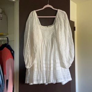 White free people mini dress